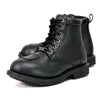Milwaukee Leather MBL9322 women's black full grain leather motorcycle riding boots with lace-up closure and classic design.