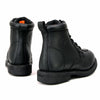 Milwaukee Leather women's black full grain leather motorcycle riding boots with lace-up closure and classic design.