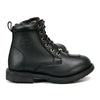 Milwaukee Leather women's black full grain leather motorcycle riding boots with lace-up closure and classic design.