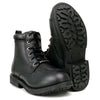 Milwaukee Leather Women's black full grain leather motorcycle riding boots with lace-up closure and classic design.