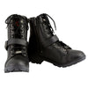 Milwaukee Leather MBL9325 Women's Black Lace-Up Leather Boots with Side Zipper