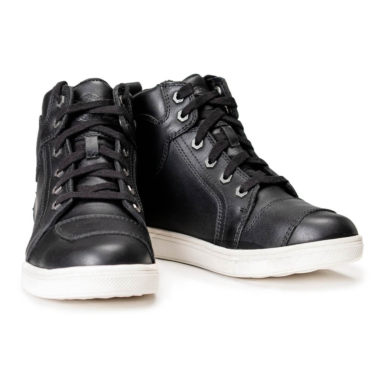MBL9329 Women's Thorn Black Leather Motorcycle Riding Shoes with Ankle Support - Shift Protection - HighwayLeather
