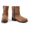 Milwaukee Leather Women's Crazy Horse Brown Leather Motorcycle Rider Boots with short harness design.