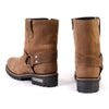 Milwaukee Leather Women's Crazy Horse Brown Leather Motorcycle Rider Short Harness Boots, showcasing rugged leather and stylish design.