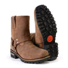 Milwaukee Leather Women’s Crazy Horse Brown Leather Motorcycle Rider Short Harness Boots, featuring rugged design and sturdy sole.