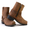 Milwaukee Leather Women’s Crazy Horse Brown Leather Motorcycle Rider Short Harness Boots, stylish footwear with rugged design.