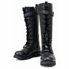 Milwaukee Leather purple women's 14-inch tall motorcycle boots with lace-up design, high-rise, embroidered leather shoes.