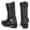 Milwaukee Leather Women's black leather motorcycle boots with 11-inch harness design and square toe, style MBL9360.