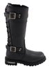Milwaukee Leather MBL9385 Women's Black 15-Inch Calf Laced Leather Riding Boots with Side Zipper