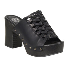 Milwaukee Leather MBL9410 Women's Black Open Toe Platform Wedges with Studs - HighwayLeather
