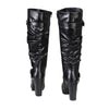 Milwaukee Leather MBL9419 Ladies Tall Black Platform Boots with Slouch Shaft