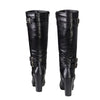 Milwaukee Leather MBL9422 Women's Tall Black Studded Strap Boots with Platform Heel