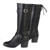 Milwaukee Leather MBL9427 women's tall black riding boots with back laces and sturdy design, perfect for equestrian or casual wear.