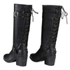 Milwaukee Leather women's tall black lace-up riding boots with back end design, stylish and durable footwear for riding and casual wear.
