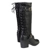Milwaukee Leather women's tall black riding boots with back laces, stylish and durable riding boot design.