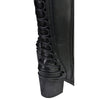Milwaukee Leather MBL9427 women's tall black back-end laced riding boots with chunky heels and leather finish.