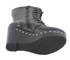 Milwaukee Leather Women's black lace-up boots with platform wedge, featuring chunky soles and stylish design details.