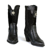 Milwaukee Leather MBL9441 Ladies Black Western Boots with Black Snake Print