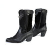 Milwaukee Leather MBL9441 Ladies Black Western Boots with Black Snake Print