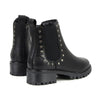 Milwaukee Leather Women's black leather ankle boots with rivet details and low heel, stylish footwear for casual or dressy wear.