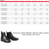 Milwaukee Leather women's black leather ankle booties with rivets, stylish boots featuring a sleek design and ankle height.