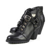 Milwaukee Leather Women's black leather boots with classic harness ring, stylish ankle boots with sturdy sole and buckle details.