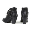 Black leather women's boots with a classic harness ring by Milwaukee Leather, featuring a stylish and sturdy design.