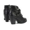 Milwaukee Leather women's black leather boots with a classic harness ring and sturdy sole, stylish and durable footwear.