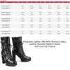 Milwaukee Leather Women's black leather platform boots with buckle accents and lace-up closure, stylish and durable footwear.