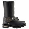 Milwaukee Leather MBM9060W Men's Black 'Wide-Width' 11-inch Classic Harness Square Toe Boots