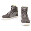 Milwaukee Leather men's dark grey suede and grey canvas street riding boots with dual closure and ankle support.