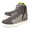 Milwaukee Leather men's dark grey suede and canvas street riding boots with dual closure and ankle support.