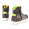 Milwaukee Leather men's dark grey suede and canvas street riding boots with dual closure and ankle support.