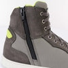Milwaukee Leather men's dark grey suede and canvas street riding boots with dual closure and ankle support.
