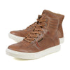 Milwaukee Leather men's cognac leather high-top boots with reinforced ankle support and waterproof design for street riding.