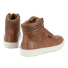 Milwaukee Leather men's cognac leather high-top boots with reinforced ankle support and waterproof design for street riding.