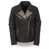 Milwaukee Leather MDL2000 Ladies Black Denim Jacket with Studded Spikes