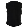 Milwaukee Leather Women's black denim vest with plain side, three snap front, casual sleeveless vest for women.
