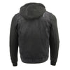 Milwaukee Leather MDM1000 Men's Black Denim Jacket with Removable Hoodie