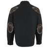 Milwaukee Leather men's black denim jacket with armor option, stylish jacket featuring a classic shirt style and durable design.