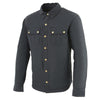 Milwaukee Leather men's black denim shirt-style jacket with button front and classic collar, casual and stylish men's jacket.