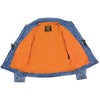 Milwaukee Leather men's blue classic denim jean jacket, casual men's jacket with front pockets and button closures.