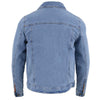 Milwaukee Leather men's blue denim jean jacket, classic design with button closure and chest pockets, casual outerwear for men.