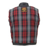 Milwaukee Leather men's black waxed denim motorcycle jacket with armor, featuring classic design and sturdy stitching.