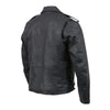 Milwaukee Leather Men's black waxed MC denim jacket with armor, featuring classic design and durable material for motorcycle riding.