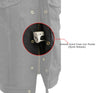 Milwaukee Leather men's black denim vest with concealed snap closures and hidden zipper, club style design, front pockets.