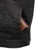 Milwaukee Leather MDM3007 men's black denim vest with concealed snaps, USA flag liner, in club style design.