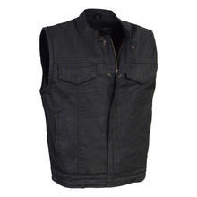 Milwaukee Leather MDM3025 Men’s Black Waxy Coated Denim Club Style Vest