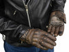 Milwaukee Leather MG7514 Men's Brown Leather i-Touch Screen Compatible Gel Palm Motorcycle Gloves W/ Protective Knuckle