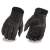 Milwaukee Leather MG7525 Men's Black Leather i-Touch Screen Compatible Gel Palm Motorcycle Hand Gloves W/ Flex Knuckle